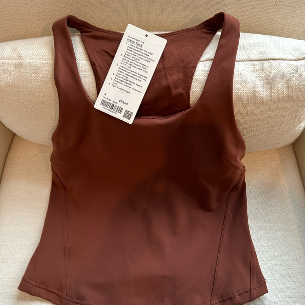 Lululemon Instill Tank, with built in bra. New… never worn, unattached tag.